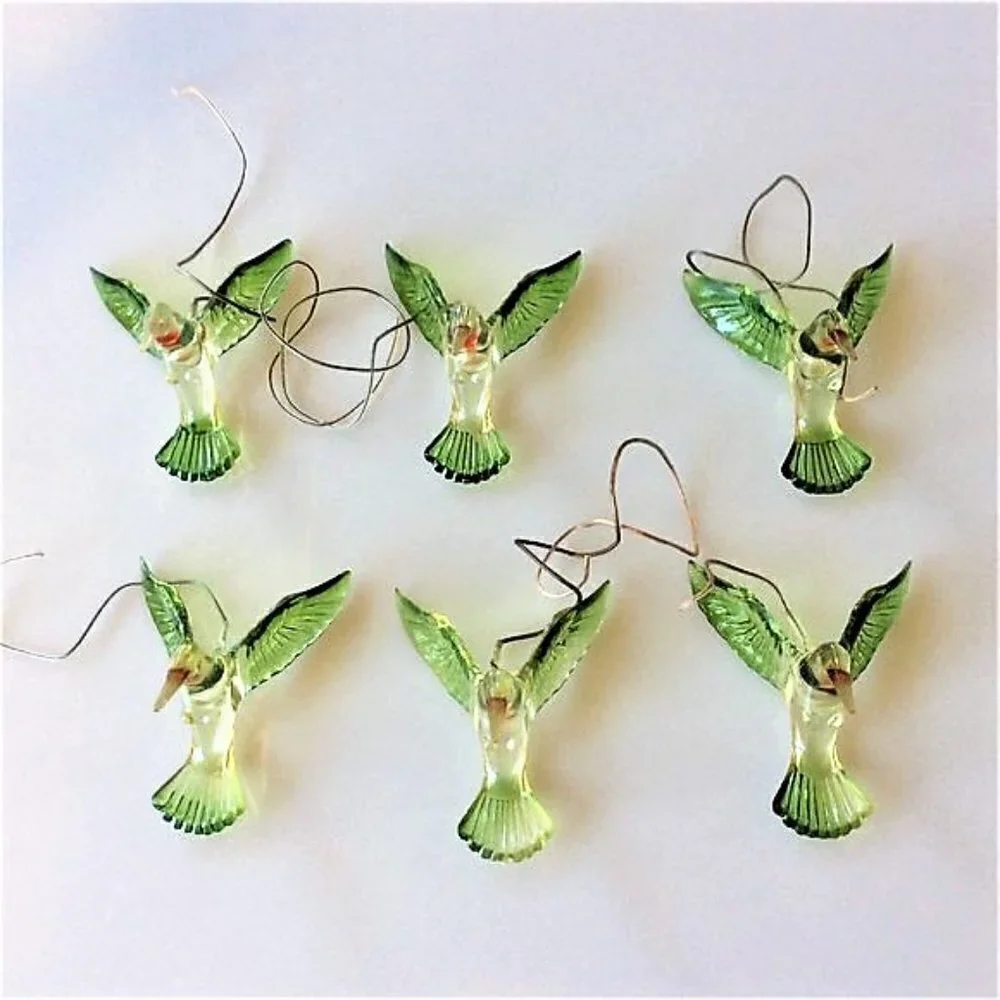 Plastic Hummingbird Craft Charms Set of 6 | 3